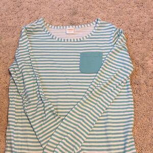 Gymboree Aqua Striped Long Sleeve Tee